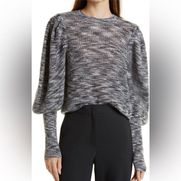 Ted Baker London Valma Juliet Sleeves Wool Mohair Blend Sweater Dark Grey US 6 - Picture 2 of 4